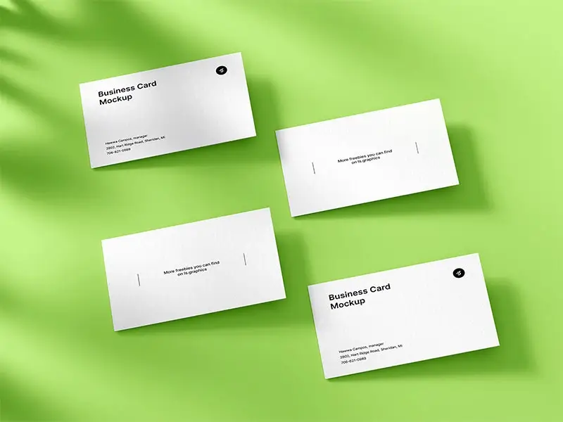 4 Classic Business Cards Free Mockup