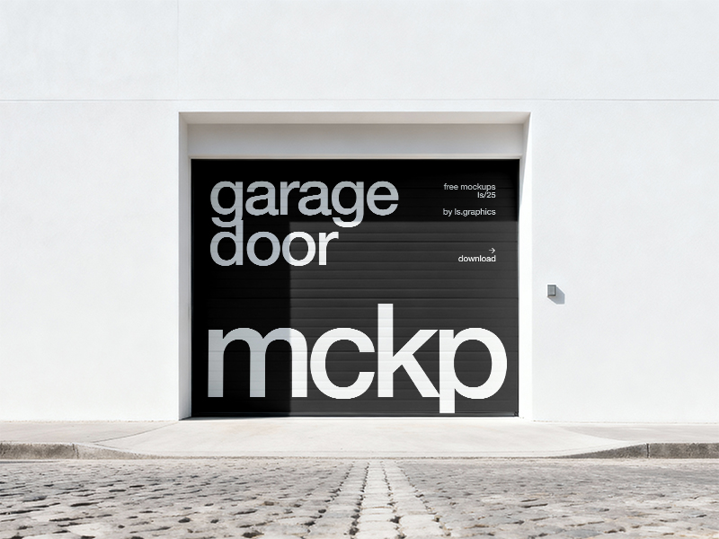 Free Garage Door Mockup