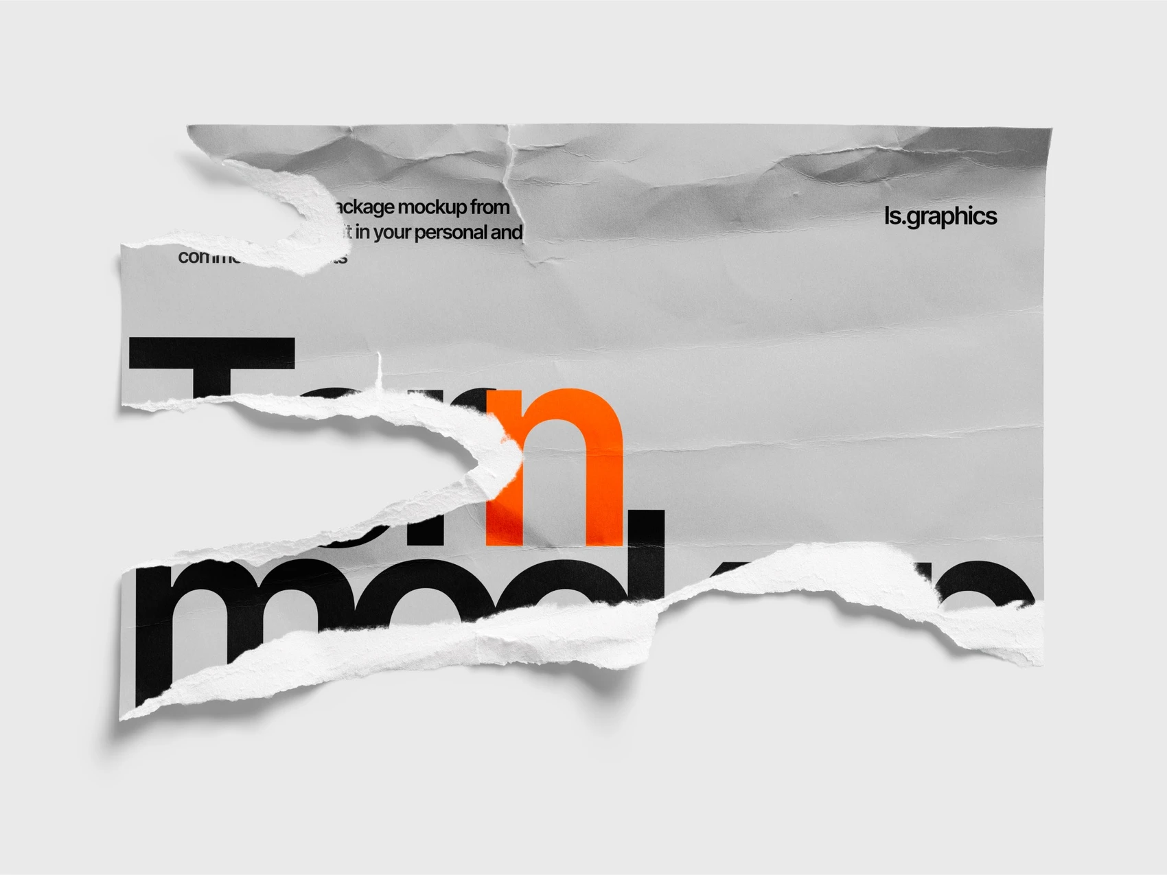 Torn Glossy Poster Mockup, EU, 10 1