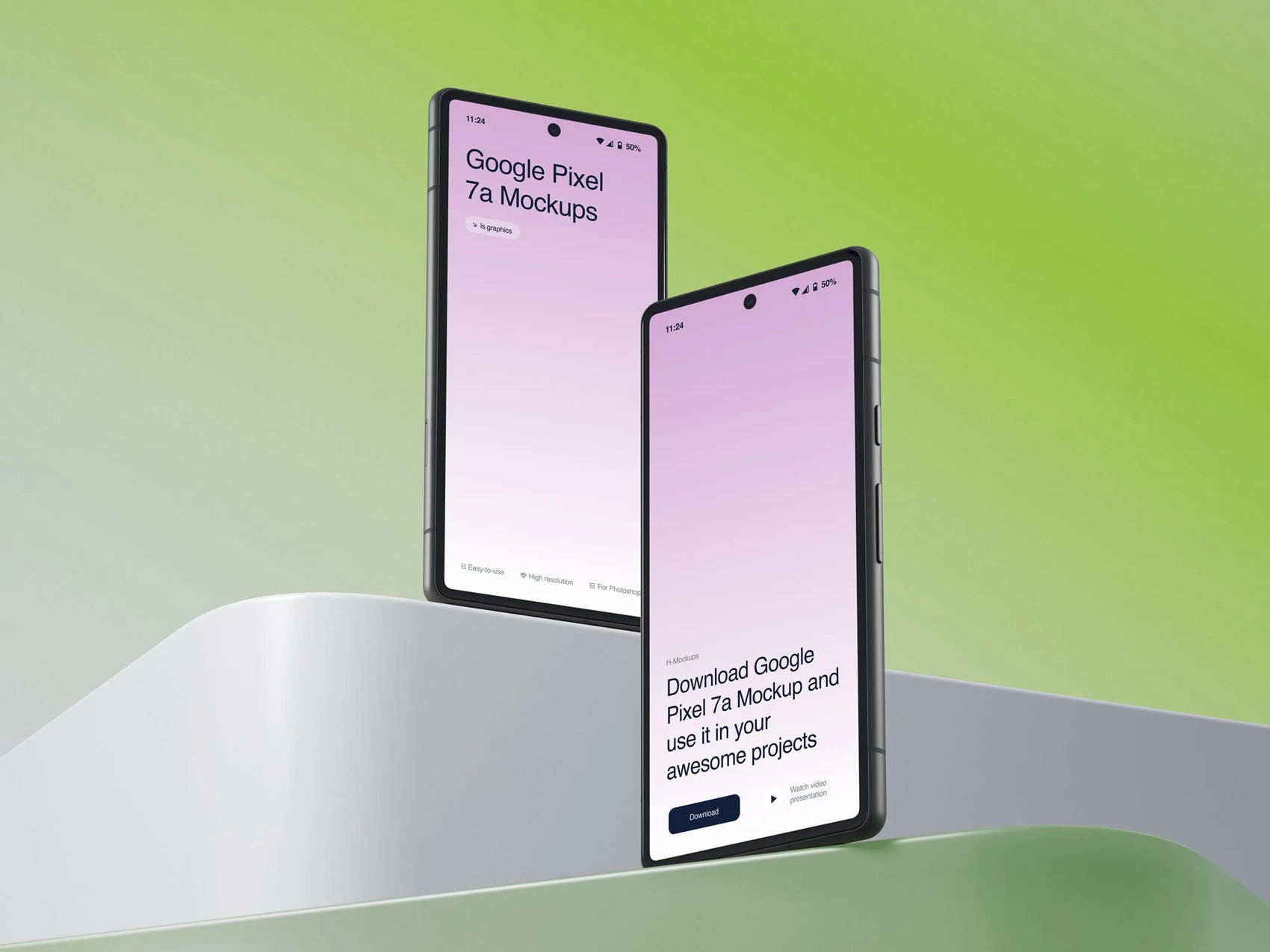 H-Mockups: Google Pixel 7a, 12 1