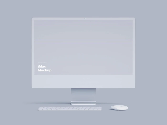 iMac 24-inch Clay Mockups, 01