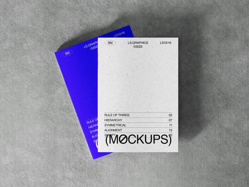 Kander, 2 Brochure Mockups in Top View, EU 05