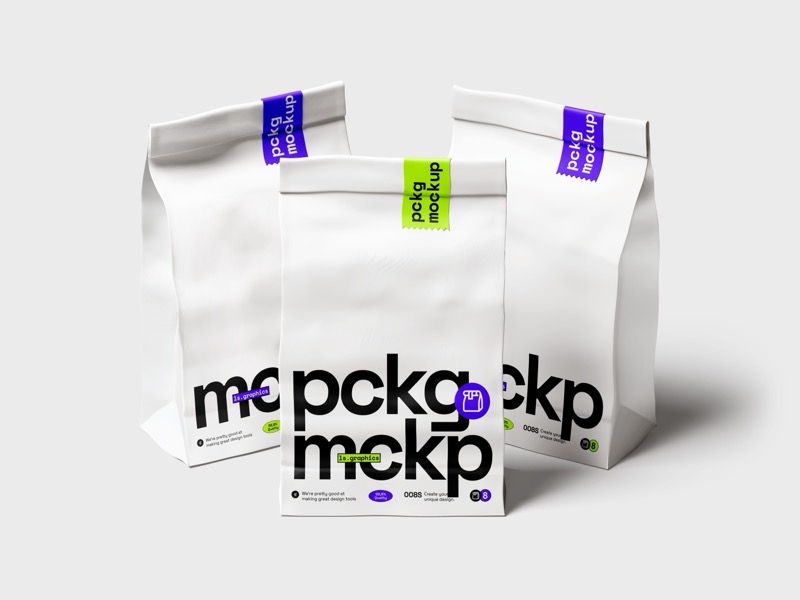 Paper Food Package Mockup, Painted, Scene 08