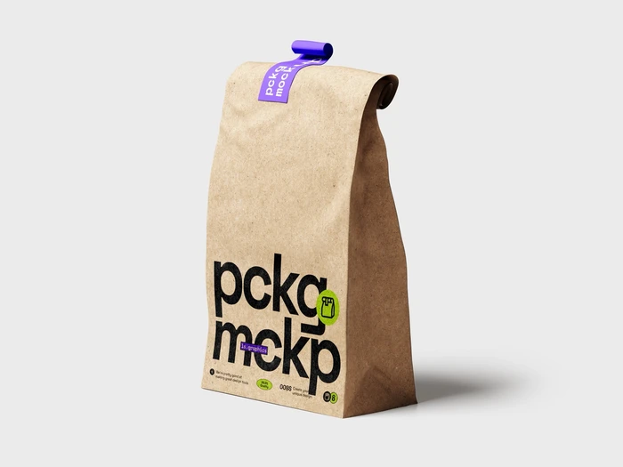 Paper Food Package Mockup, Kraft, Scene 07