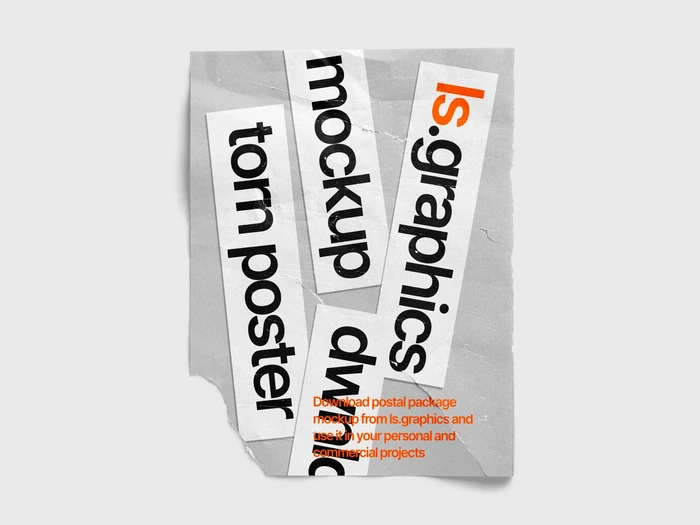 Torn Textured Poster Mockup, US, 03