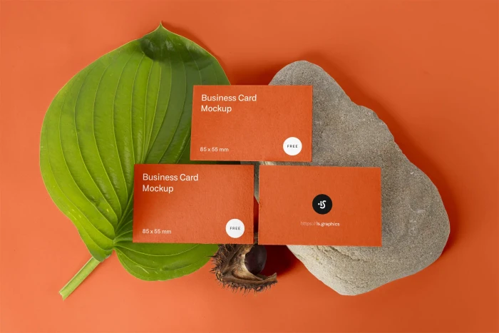 Free Three Business Cards Mockups