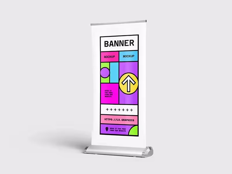 Free Roll-up Standing Banner Mockup