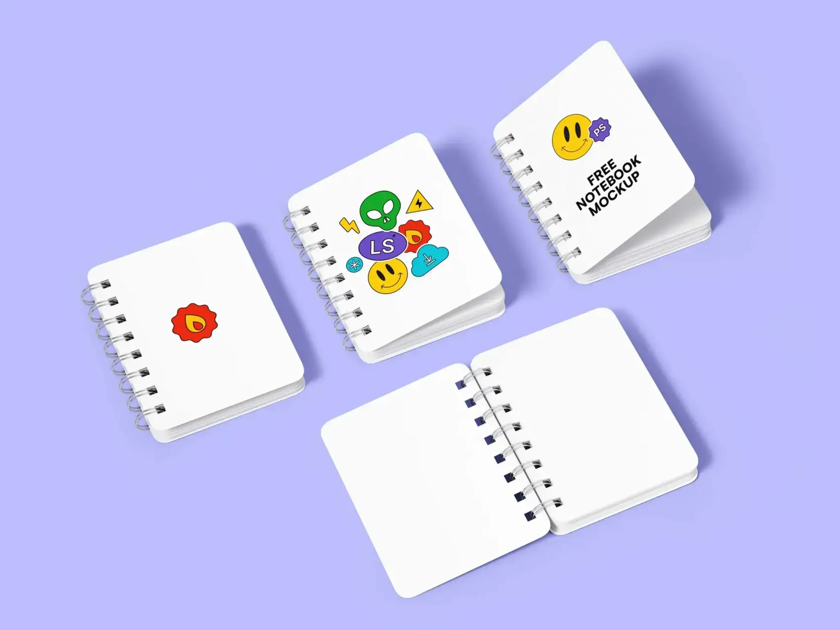 Free Spiral Hardcover Notepads Mockup 1