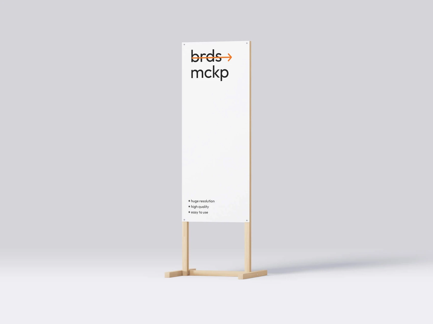 Vertical Banner Mockup on a Wooden Frame, Isolated, 20 1