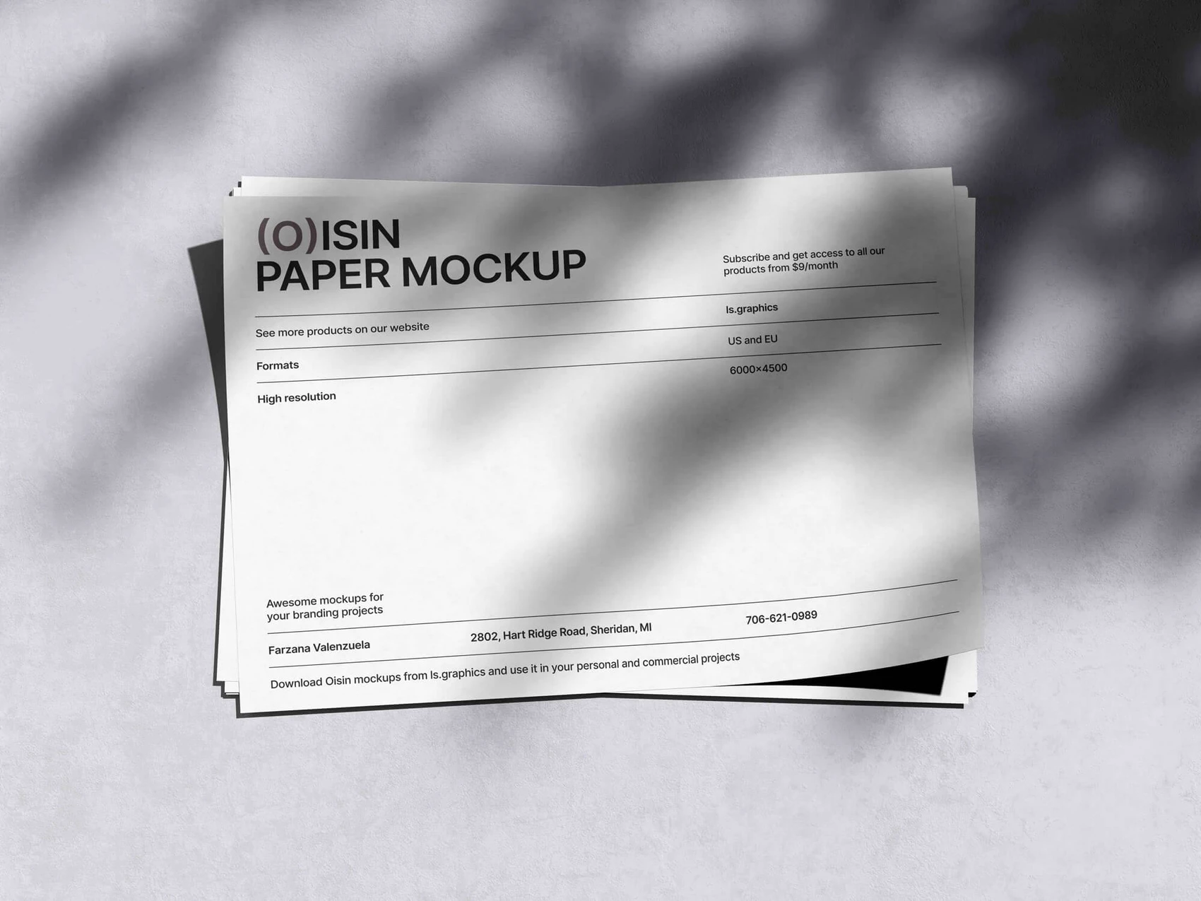 Oisin, Elegant Letterhead Mockup, EU, 11 1