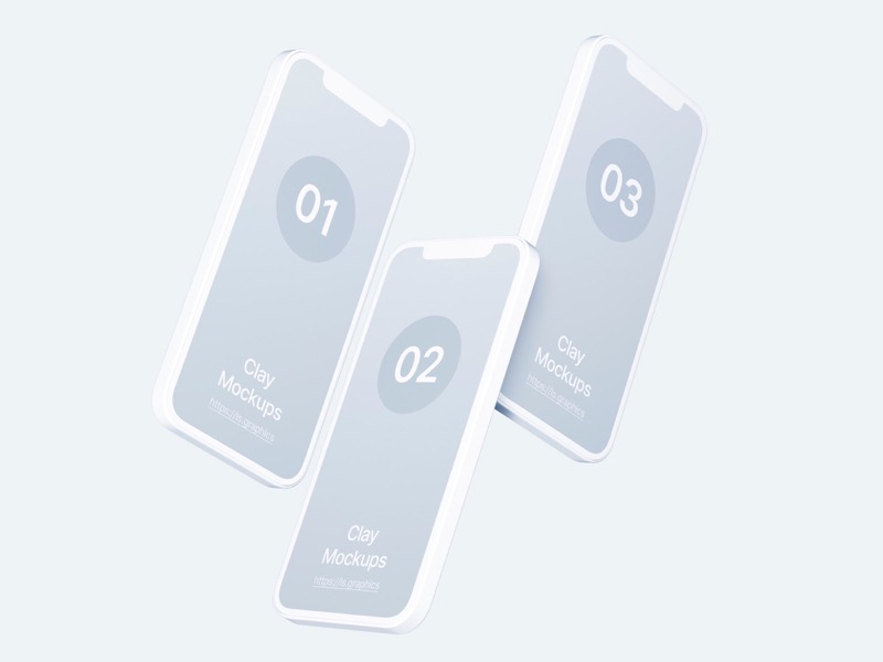 iPhone 12 Pro Clay Mockups, 01