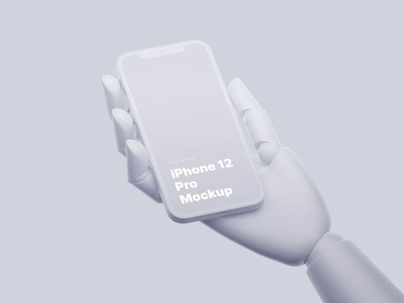 Wooden Hands iPhone 12 Pro Clay Mockups, 10