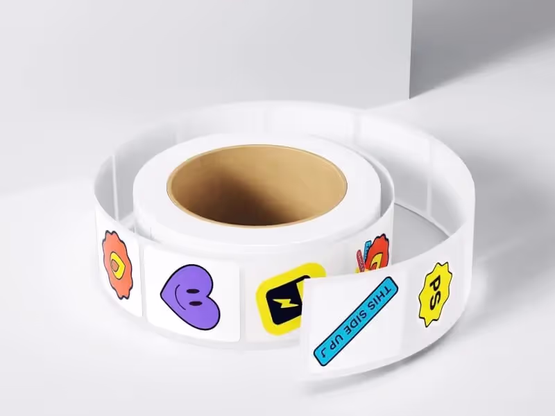 Sticker Tape Coiled Up in Spiral Free Mockup