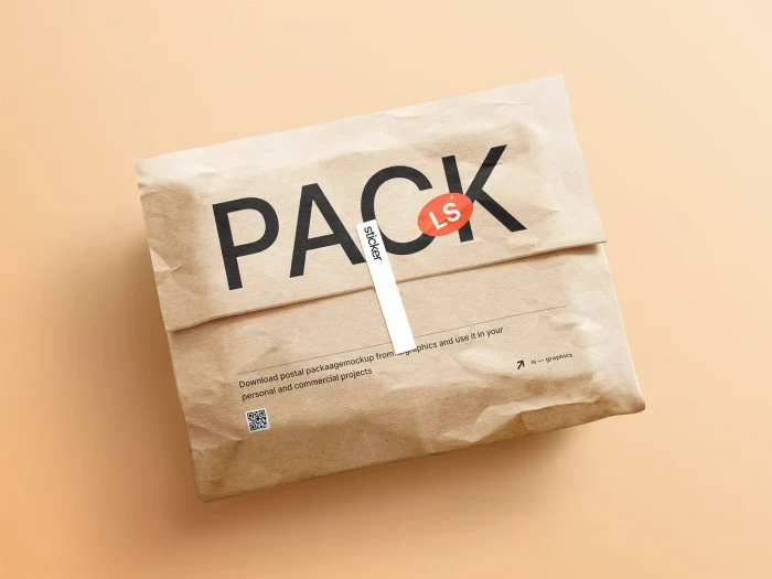 Free Kraft Paper Postal Package