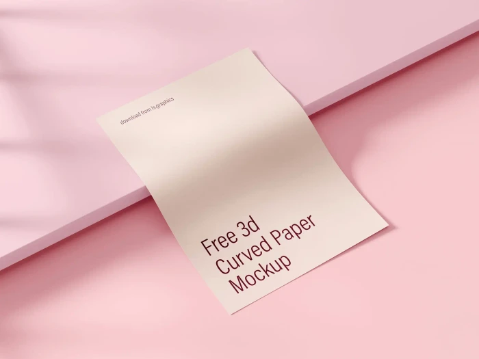Free 3D Curved Paper Mockup