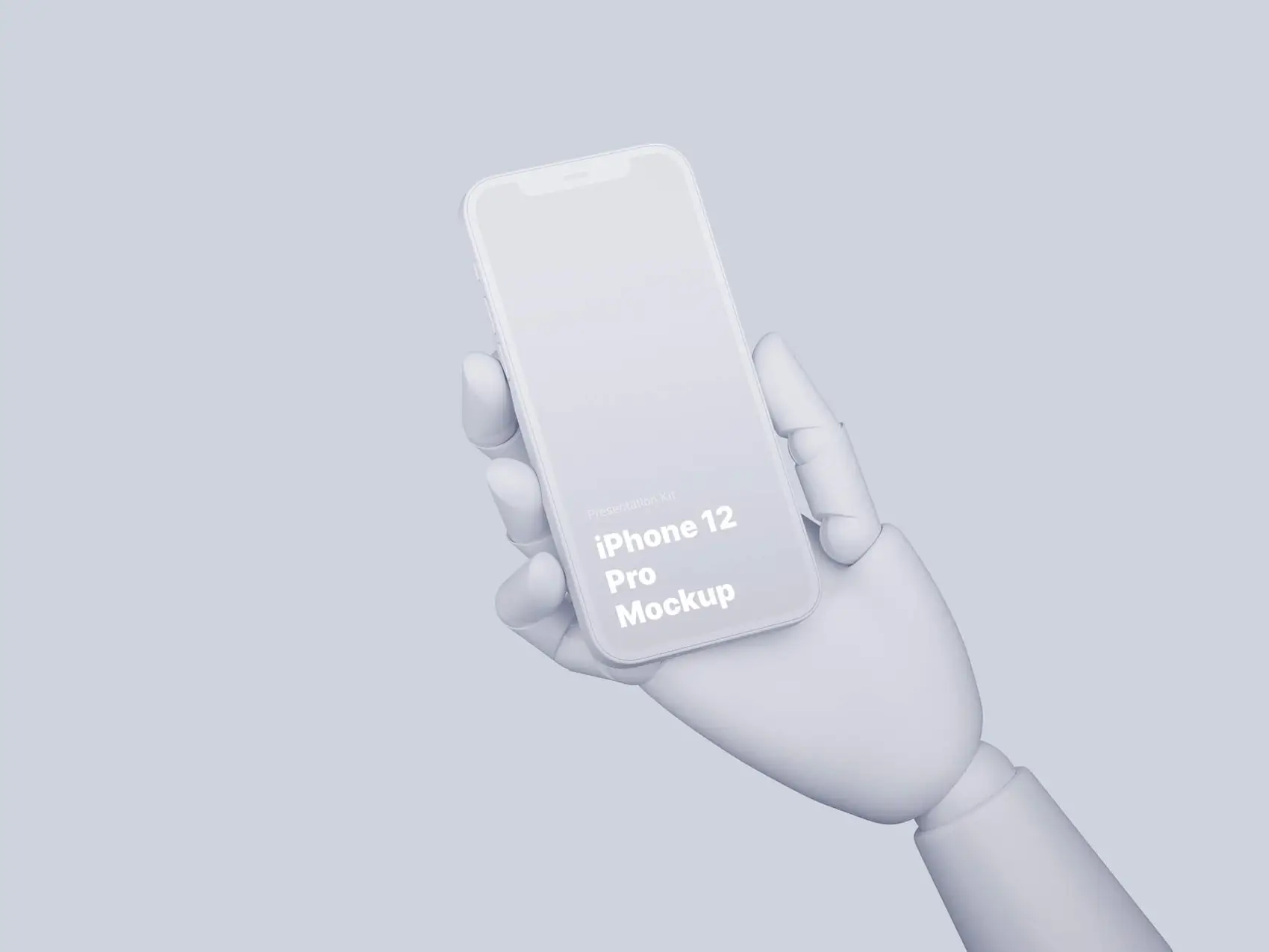 Wooden Hands iPhone 12 Pro Clay Mockups, 03 1