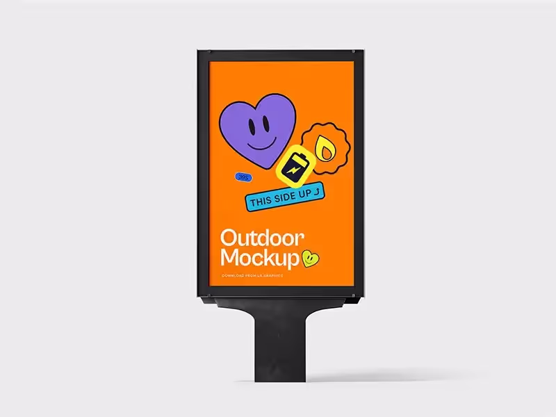 Free Outdoor Advertisement Stand Poster Mockup