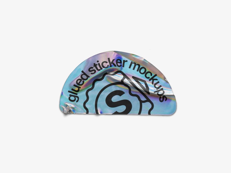 Holographic Sticker Mockup, Scene 01