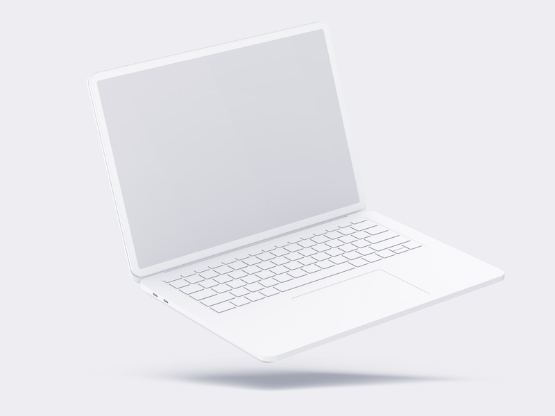 Laptop Studio Clay Mockups: 04