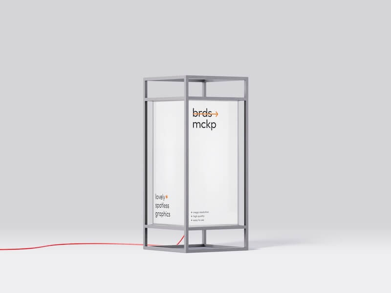 Metal Frame Banner Mockup with Backlight, Isolated, 03