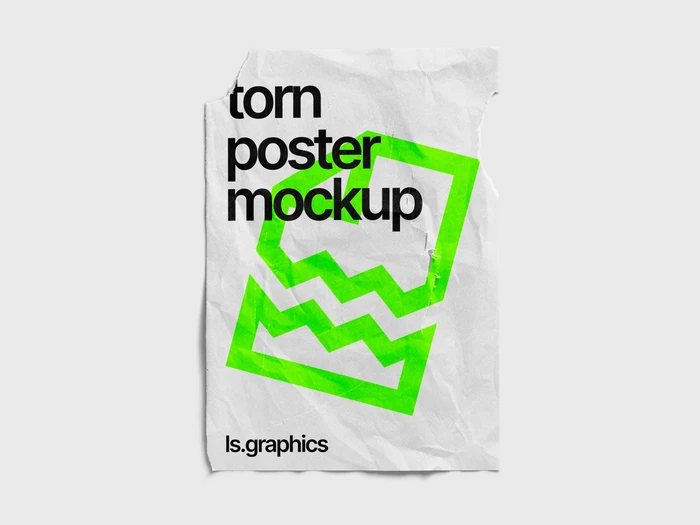 Torn Textured Poster Mockup, EU, 05 1
