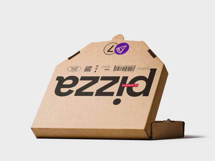 Pizza Box Mockup, Kraft, Scene 04
