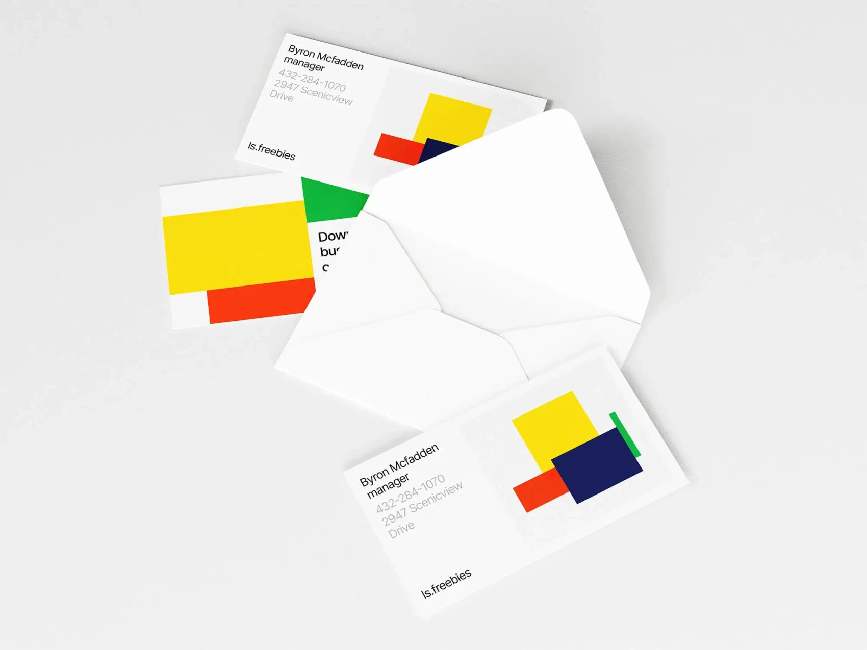 Opened Envelope and Business Cards Mockup 1