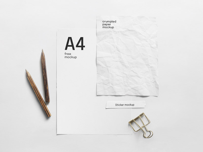 Free Paper Composition Mockup