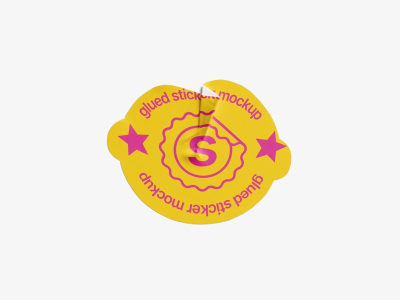 Glossy Sticker Mockup, Scene 04