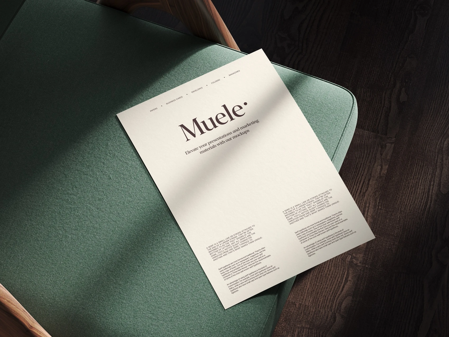 Muele, Realistic Paper Mockup, EU, Scene 01 1