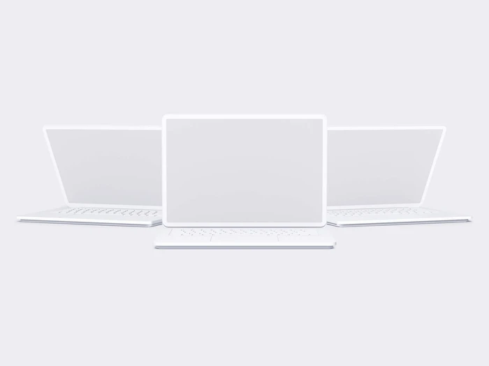 Laptop Studio Clay Mockups: 08