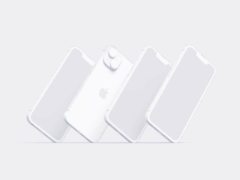 iPhone 14 Clay Mockup, 02