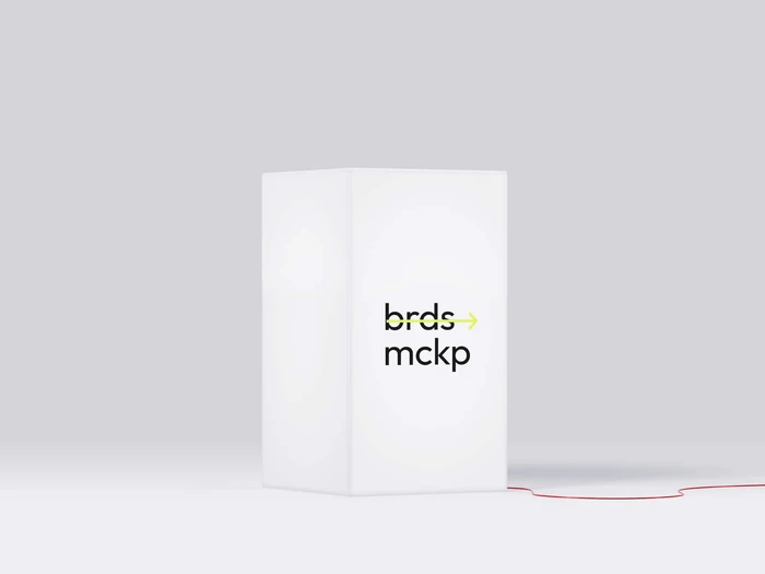 Four-Sided Banner Mockup with Backlight, Isolated, 28