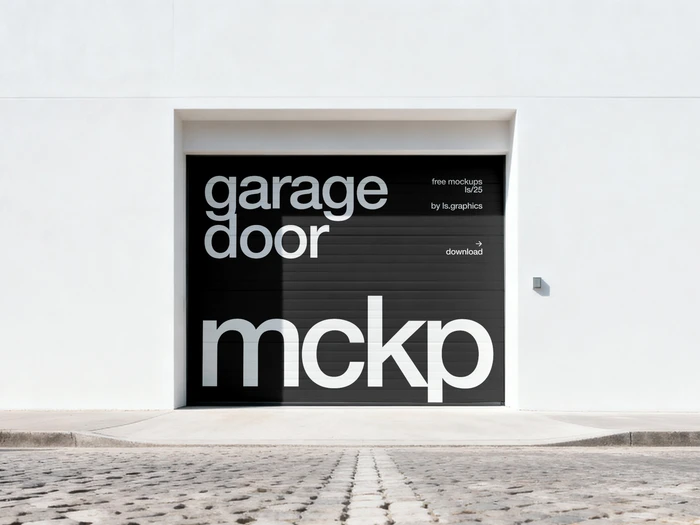 Free Garage Door Mockup