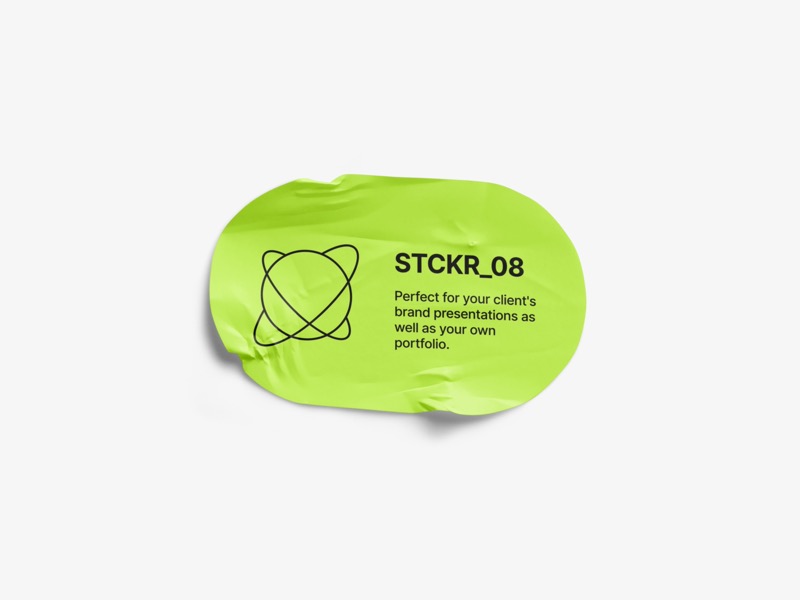 Glossy Sticker Mockup, Scene 37