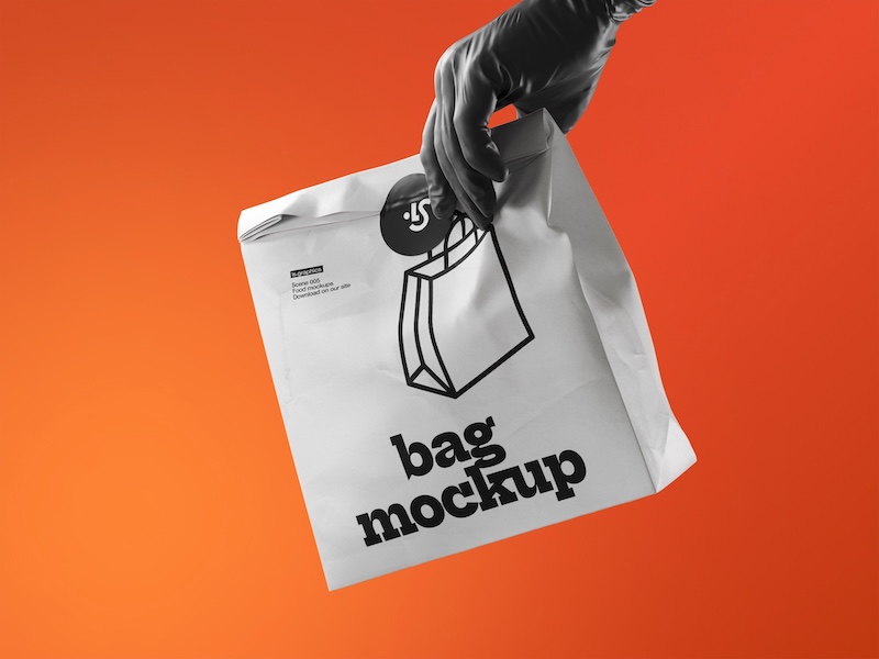 Paper Bag Mockup With Hand Grip