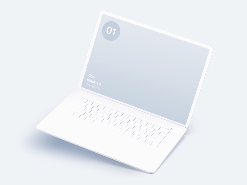 Laptop Clay Mockups, 08