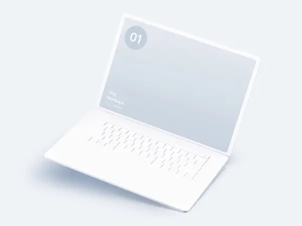Laptop Clay Mockups, 08