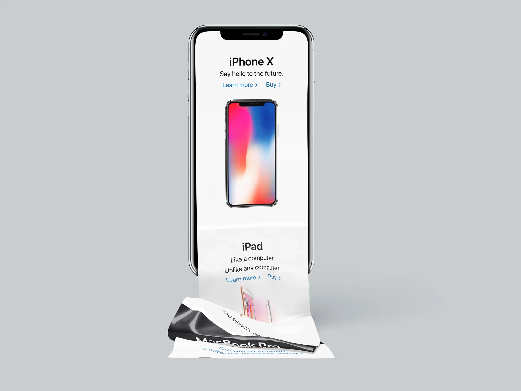 Free Long Scroll iPhone X Mockup 1