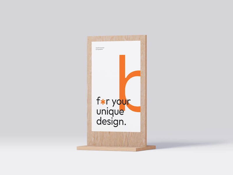 Professionally Designed Wooden Pylon Mockup, Isolated, 13