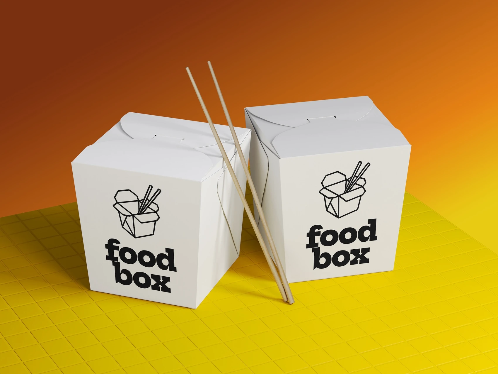 Colorful Double Food Box Mockup 1