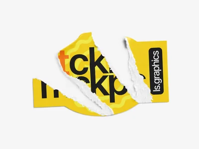 Torn Sticker Mockups