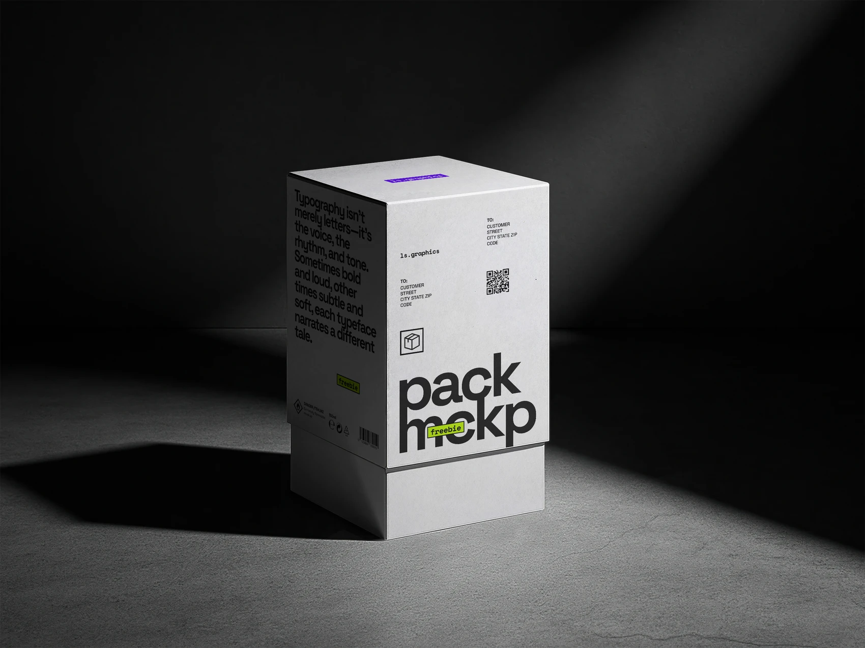 Free Vertical Packaging Box Mockup 1