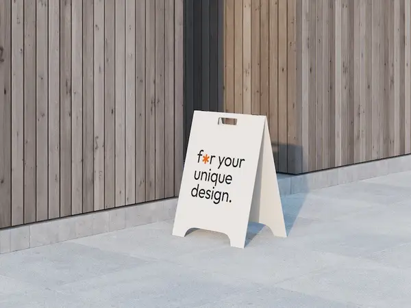 High-Quality Standing Sign Mockup , Environment, 16