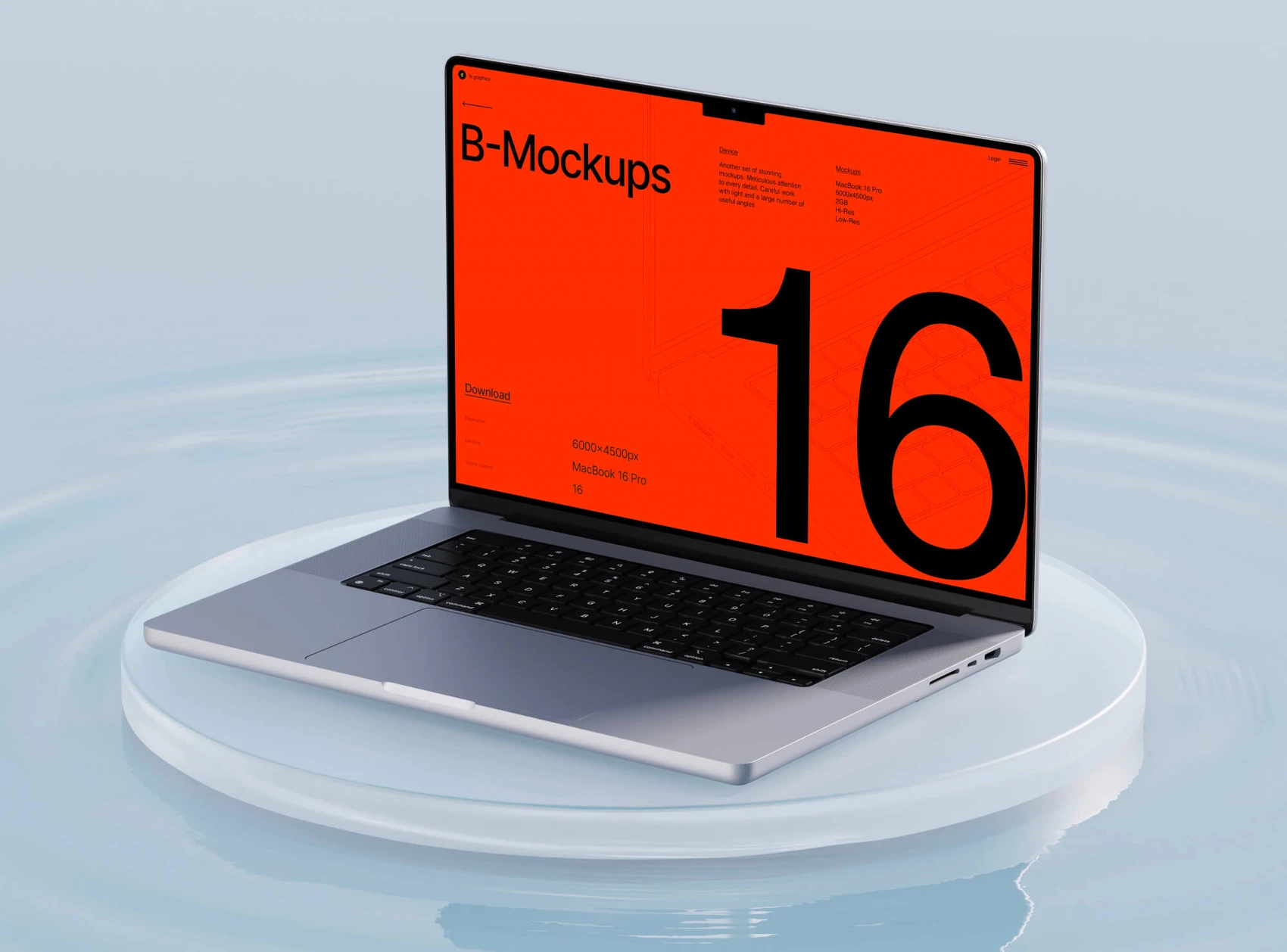 Free B-Mockup: MacBook 16 Pro 1