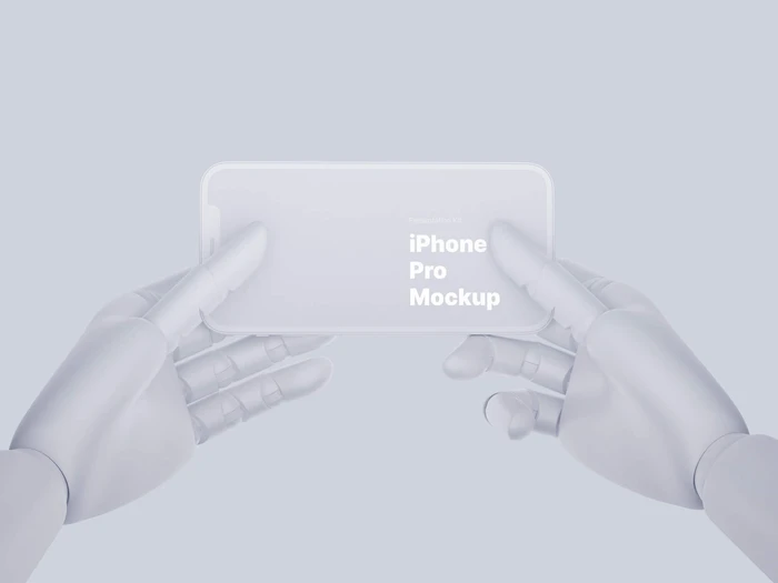 Wooden Hands iPhone 12 Pro Clay Mockups, 07