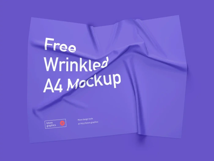 Free Transparent Wrinkled A4 Mockup