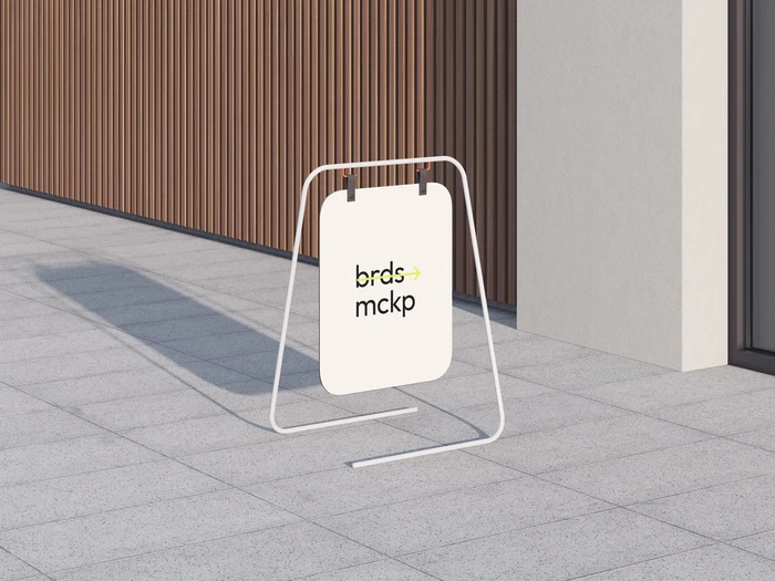 Creative Metal Frame Sign Mockup, Environment, 06