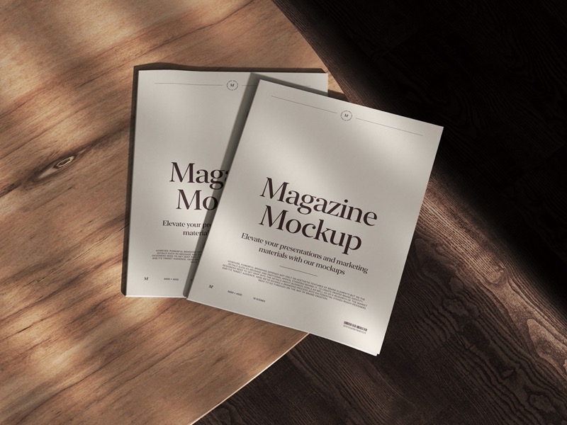 Muele, Magazine Mockups in Top View, US, Scene 07