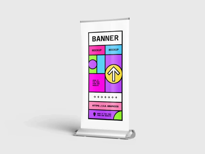 Free Roll-up Standing Banner Mockup